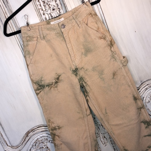 Pacsun 100% Cotton Wide Wale Splash Dyed Corduroy Y2K BF Carpenter Pants S/24 - Picture 2 of 14